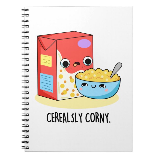 Cerealsly Cornig Roligt Mjölk Cereal Puns  Anteckningsbok (Framsidan)