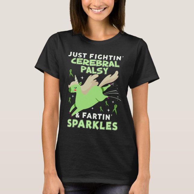 cerebral palsisk appendix cancer unicorn-farten t shirt (Framsida)