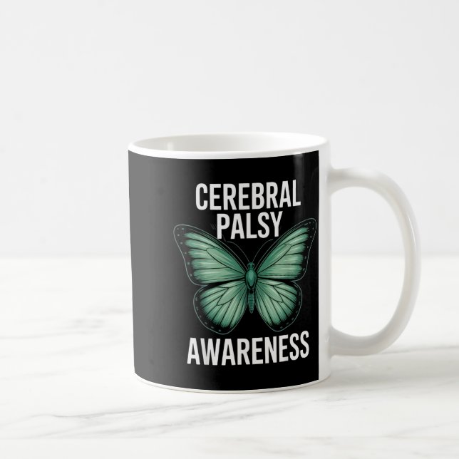 Cerebral Palsy Awareness Butterfly Suprters And Ad Kaffemugg (Höger)
