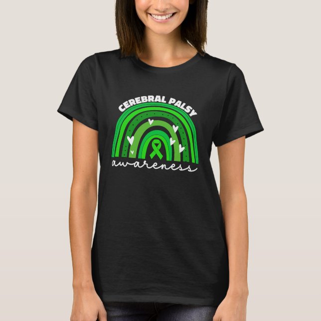 Cerebral Palsy Awareness For Women Green Ribbon Cp T Shirt (Framsida)