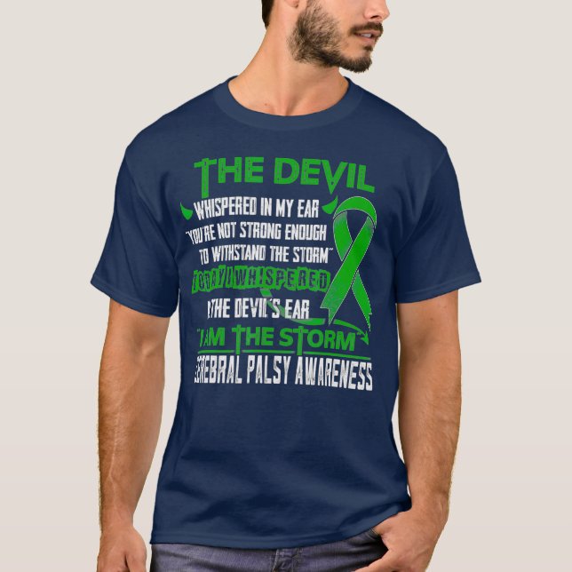 Cerebral Palsy Awareness Jag är Storm Djävulen T Shirt (Framsida)
