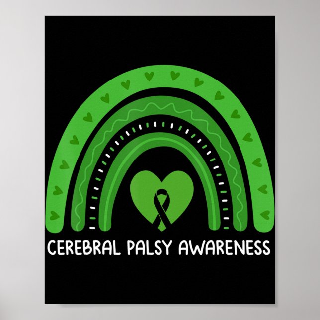 Cerebral Palsy Awareness Month Retro Rainbow Brain Poster (Framsidan)