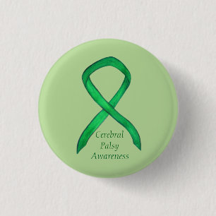 Cerebral Palsy Awareness Ribbon Anpassningsbar Art Knapp