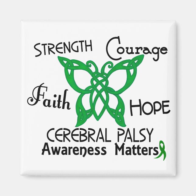 Cerebral palsy Celtic Butterfly 3 Magnet (Framsidan)