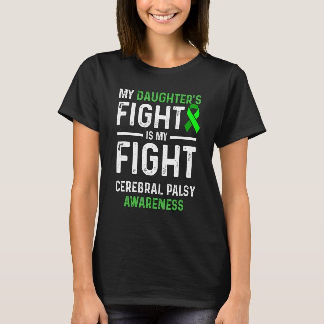 Cerebral Palsy CP Awareness Fight Warrior Survivor T Shirt (Framsida)