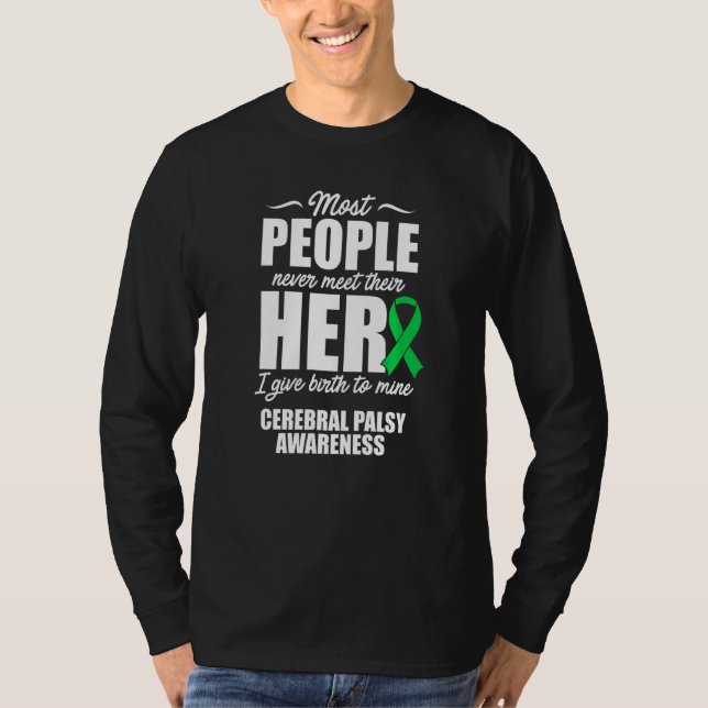 Cerebral Palsy Cp Awareness Hero Warrior Survivor T Shirt (Framsida)