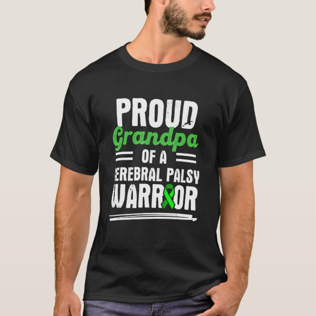 Cerebral Palsy CP Awareness Proud Warrior Survivor T Shirt (Framsida)