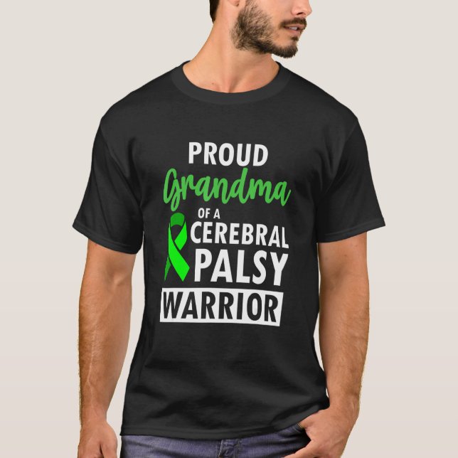 Cerebral Palsy CP Awareness Proud Warrior Survivor T Shirt (Framsida)