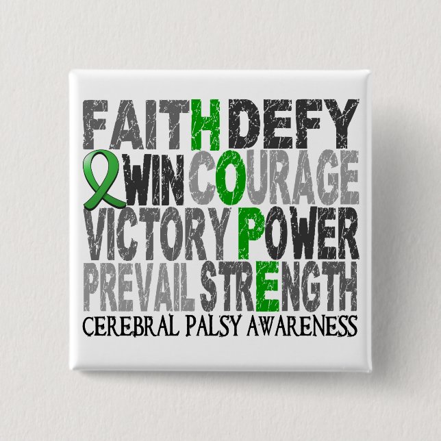 Cerebral Palsy för hoppordCollage Knapp (Framsida)