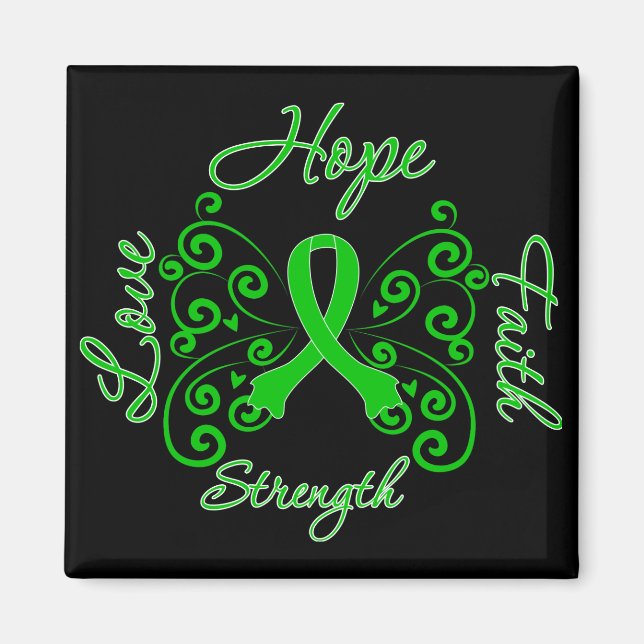 Cerebral Palsy Hope Motto Butterfly Magnet (Framsidan)