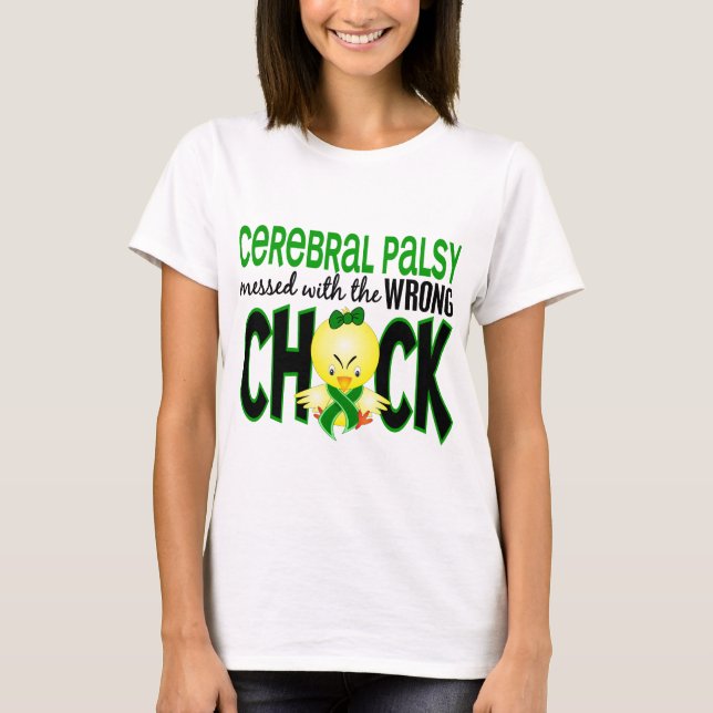 Cerebral Palsy röra med den fla chicken T-shirt (Framsida)