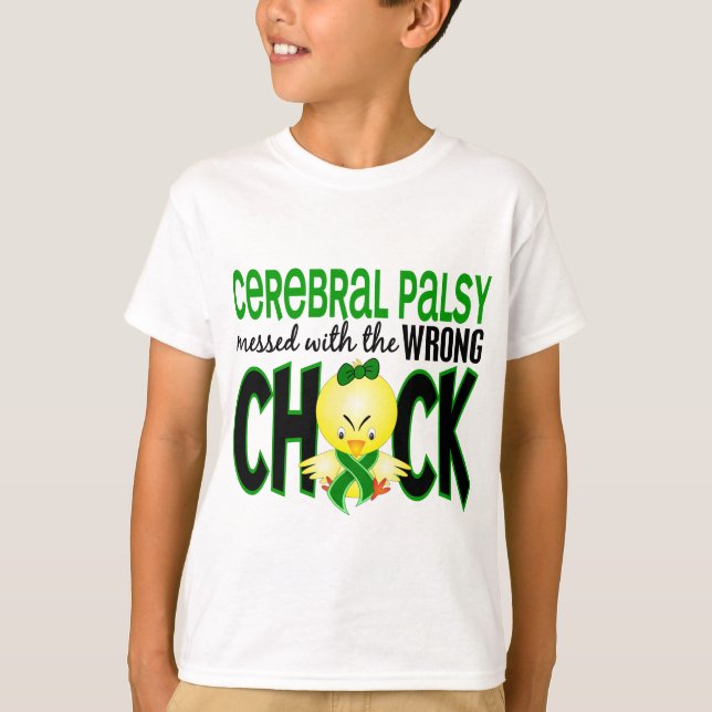 Cerebral Palsy röra med den fla chicken Tee Shirt (Framsida)