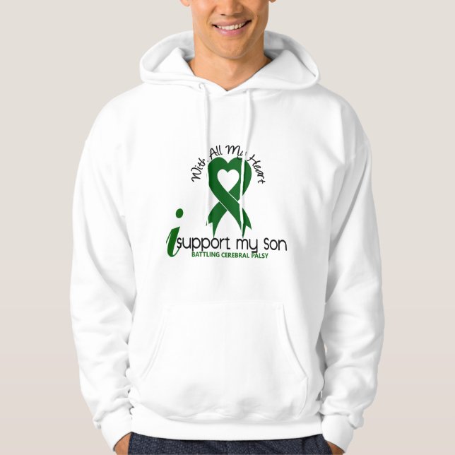 Cerebral Palsy stöttar jag min Son Hoodie (Framsida)