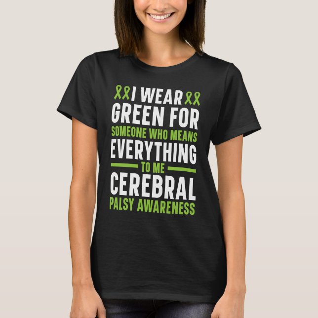 Cerebral Palsy Support Squad Awareness Ribbon T Shirt (Framsida)