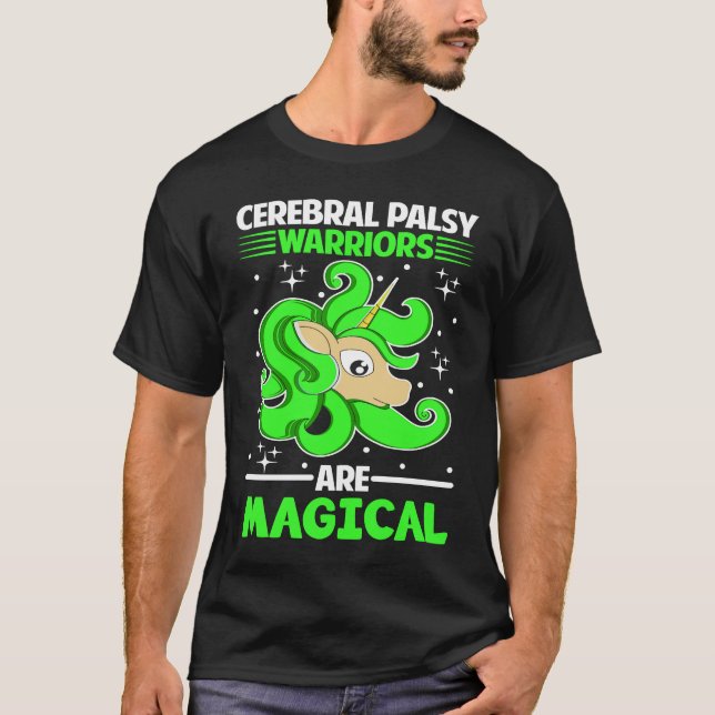 Cerebral Palsy Warriors Are Magical Unicorn T Shirt (Framsida)