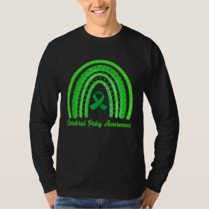 Cerebral pares medvetenhet månad Retro Rainbow Hjä T Shirt