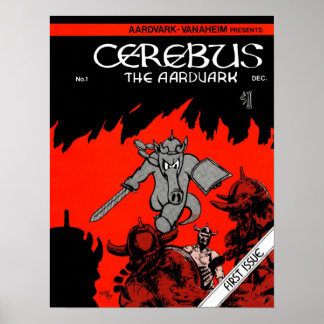 Cerebus-utgåva #1, täckavtryck poster