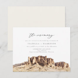 Ceremoni i SUPERSTIS MOUNTAIN Desert Bröllop Inbjudningar