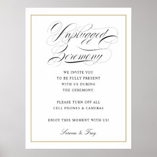 Ceremonin Bröllop för opluggat elegant-skript Poster