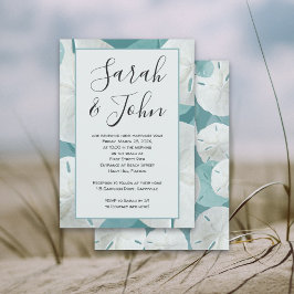 Ceremonin för Beach Vows Sand Dollar-årsdagen Inbjudningar