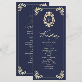 Ceremonin i Baroque Navy Blue Guld Bröllop