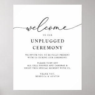 Ceremonin i Black & White Modern Bröllop utan plug Poster