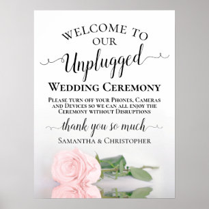 Ceremonin i Bröllop utan nätanslutning vid Rosa r Poster