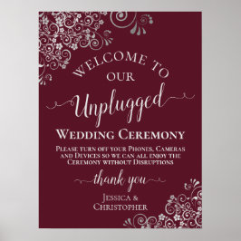 Ceremonin i Burgundy & Chic Unplugged Bröllop Poster