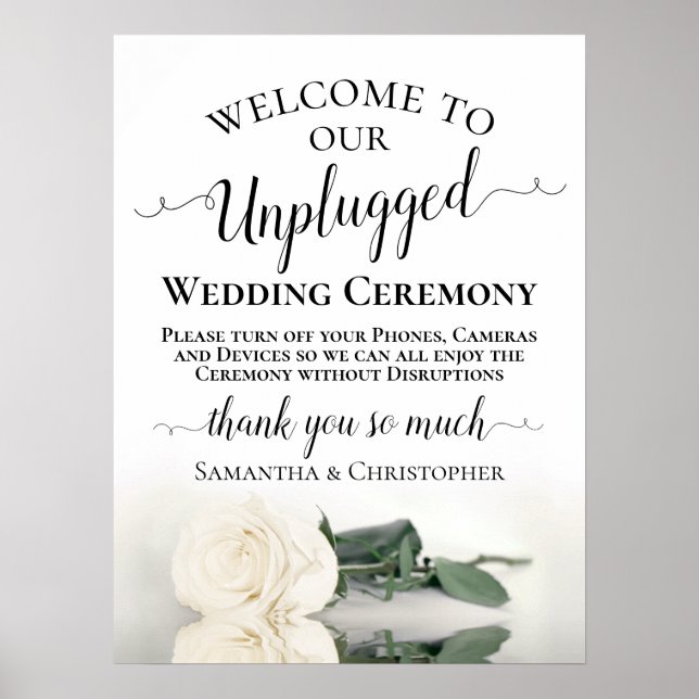 Ceremonin i Elfenbenskusten Vit ros Chic Unplugged Poster (Framsidan)
