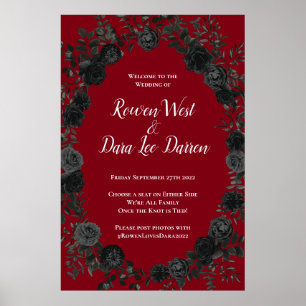 Ceremonin i Red and Black Ro Gothic Bröllop Poster