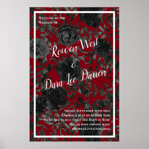 Ceremonin i Red and Black Ro Gothic Bröllop Poster