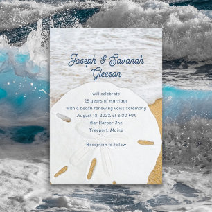 Ceremonin i Sand Dollar Beach Vow Renewal Inbjudningar