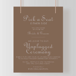 Ceremonin med minimalistisk Brown Boho Bröllop har Poster