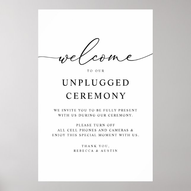 Ceremonin med minimalistiskt Elegant bröllop har i Poster (Framsidan)