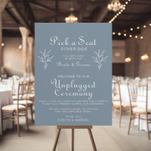 Ceremonin med minimalt Dusty Blue Bröllop-frikoppl Poster