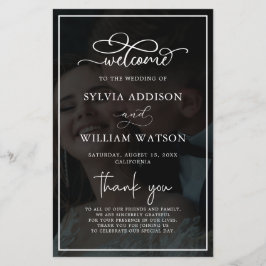 Ceremonin med Whimsical Calligraphy Photo Bröllop