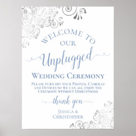 Ceremonin silver Snöre Dusty Blue Unplugged Bröllo Poster