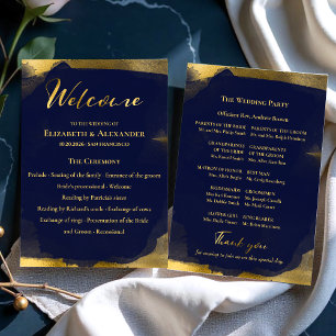 Ceremoniprogram   Abstrakten Bröllop i flottan Inbjudningar