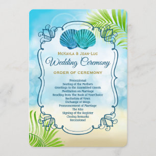 Ceremonisaddagen i Beach Wedding Entourage Program