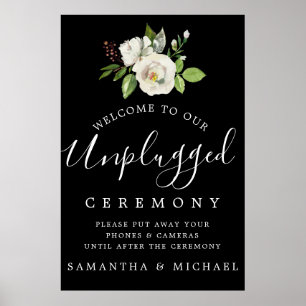 Ceremonisk Bröllop-signatur för oansluten Blommigt Poster
