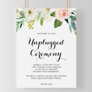 Ceremonisk Grönt för enkel Blommigt utan nätanslut Poster