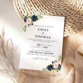 Ceremonisk inbjudan till Rosa ros Bröllop