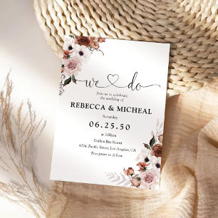 Ceremonisk inbjudan till silke Blommigt Bröllop