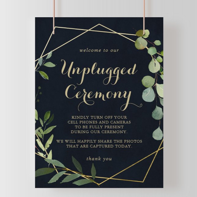 Ceremonisk signatur för den geometriska Guld-blå G Poster (Skapare uppladdad)