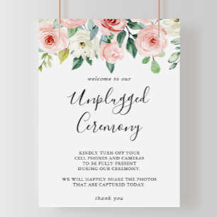 Ceremonisk signatur för elegant Daety Blommigt Unp Poster