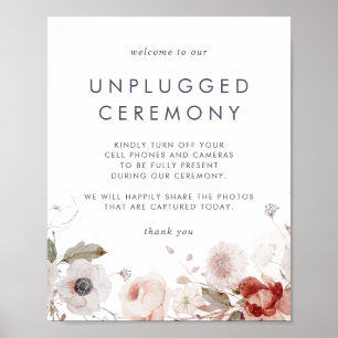 Ceremonisk signatur för enkel Blommigt utan nätans Poster