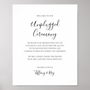 Ceremonisk signatur för enkel Elegant utan nätansl Poster