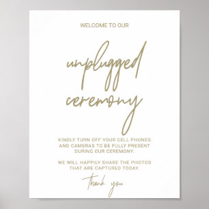Ceremonisk signatur för Guld-kalligrafi utan plugg Poster
