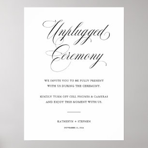Ceremonisk signatur för opluggat Elegant bröllop Poster