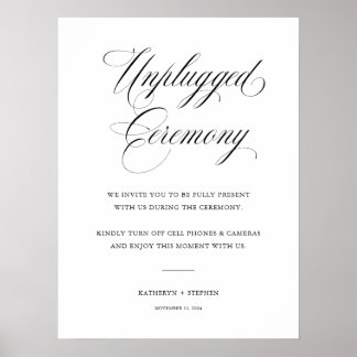 Ceremonisk signatur för opluggat Elegant bröllop Poster
